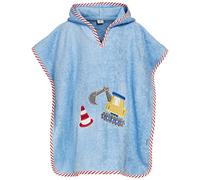 Playshoes Poncho in spugna per bambini, Asciugamano da accappatoio Unisex - Bambini e ragazzi, escavatore, S (bis ca. 4 Jahre)