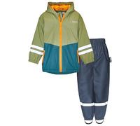 Playshoes Regen Set Pioggia, Cintura Blu Oliva, 140 (Pacco da 2) Unisex-Bambini e Ragazzi