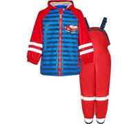 Playshoes Regen-Set Regenlatzhose Tuta Antipioggia, Auto da Corsa Rossa, 128 (Pacco da 2) Unisex-Bambini e Ragazzi