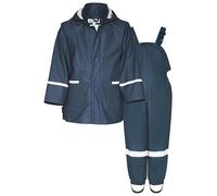 Playshoes Regen-Set Regenlatzhose Tuta Antipioggia, Basic Marine, 104 (Pacco da 2) Unisex-Bambini e Ragazzi