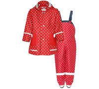 Playshoes Regen-Set Regenlatzhose Tuta Antipioggia, Puntini Rossi, 86 (Pacco da 2) Unisex-Bambini e Ragazzi