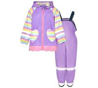 Playshoes Regen-Set Regenlatzhose Tuta Antipioggia, Unicorno Lilla, 98 (Pacco da 2) Unisex-Bambini e Ragazzi