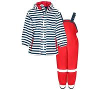 Playshoes Regen-Set Regenlatzhose Tuta da Pioggia, Rosso Marino, 140 cm (Pacco da 2) Unisex-Bambini e Ragazzi