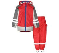 Playshoes Regenanzug gefüttert Set Pioggia, Fascia in Pile Rosso, 140 (Pacco da 2) Unisex-Bambini e Ragazzi