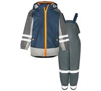 Playshoes Regenanzug Tuta Antipioggia, 3 in 1 Grigio Marino, 128 (Pacco da 2) Unisex-Bambini e Ragazzi