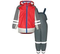 Playshoes Regenanzug Tuta Antipioggia, 3 in 1 Rosso-Grigio, 92 (Pacco da 2) Unisex-Bambini e Ragazzi