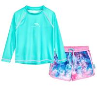 Playshoes Set antiruggine Lungo da Bambina in Due Pezzi, Tinta Cravatta Turchese a Maniche Lunghe, 122-128
