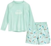 Playshoes Set antiruggine Lungo da Bambino, in Due Pezzi, a Manica Lunga, Modello Surf Bus, Modello 98-104