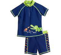 PLAYSHOES Protezione dai raggi UV 'Krokodil' blu / verde neon / arancione / bianco, Taglia 122-128
