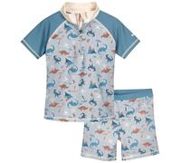 Playshoes Set Rash Guard da Ragazzo, 2 Pezzi, Blue Dino Allover, 98-104