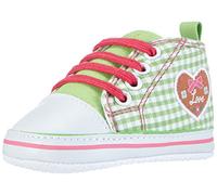 Playshoes Sneaker Per Neonato, Sneaker per Neonato Unisex - Bimbi 0-24, Verde Green 29 Motivo Del Cuore, 17 EU