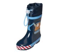 PLAYSHOES Stivale di gomma 'Baustelle' marino / blu chiaro / pietra / arancione Bambini PLAYSHOES 34,5 marino / blu chiaro / pietra / arancione