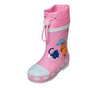 PLAYSHOES Stivale di gomma 'Maus & Elefant' navy / blu chiaro / arancione / rosa, Taglia 34,5