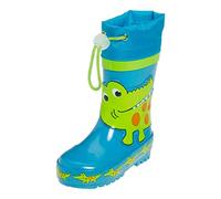 Playshoes Stivali di Gomma Unisex - Bambini e ragazzi, Blu/Verde (Coccodrillo), 32/33 EU