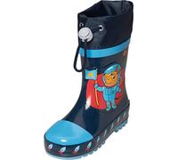PLAYSHOES Stivale di gomma 'Die Maus Weltraum' marino / blu chiaro / arancione / rosso ruggine, Taglia 32,5