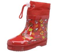 Playshoes Stivali In Gomma Foderati A Semialbero, Stivali In Gomma Foderati A Semialbero Unisex - Bambini e ragazzi, Animali Della Foresta Rossa, 27 EU