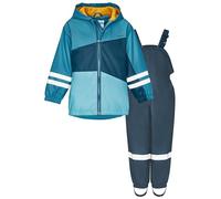 Playshoes Tuta antipioggia in due pezzi, fodera in pile, tuta imbottita, turchese marino, 116
