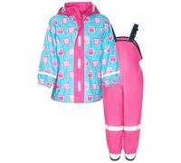 Playshoes Tuta impermeabile in due pezzi, gufi rosa, 104