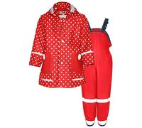 Playshoes Tuta impermeabile in due pezzi, Puntini rossi tinta, 116