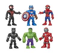 Playskool Heroes Marvel Super Hero Adventures 12,5 cm, Set da 6 Pezzi con Spiderman e Hulk, per Bambini dai 3 Anni in su, E98615L00