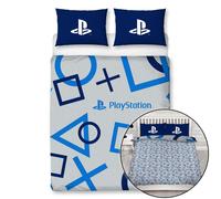 PLAYSTATION Blu Set Copripiumino Doppio 2-in-1 Design Bambini Gioco Fan Letto