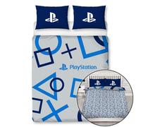 PLAYSTATION Blu Set Copripiumino Doppio 2-in-1 Design Bambini Gioco Fan Letto