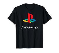 Playstation Full Color Logo with Kanji Modern Video Game Maglietta, Uomo, Nero, XXL