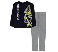 Playstation Icons Jungen Lange Pyjamas Set Schwarz 116 | PS4 PS5 Gamer Geschenke, Schule Jungen Pjs, Kinderkleidung, Kindergeburtstags-Geschenk-Idee