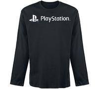 Playstation Logo Long Uomo Maglia Maniche Lunghe Nero M 100% Cotone Regular