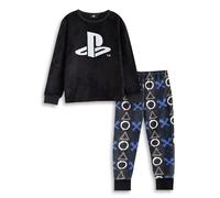 Playstation Pigiama a Maniche Lunghe con Logo Nero per Ragazzi in Pile Caldo per Bambini per la buonanotte e Le Feste | Tuta da Notte a Tema Gaming | Merchandising