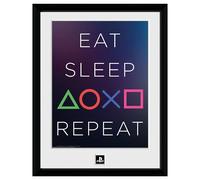 Playstation Quadretto Con Cornice Framed Print Eat Sleep Repeat (30.5 x 40.6cm)