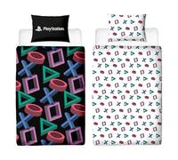 Character World PlayStation - Set copripiumino singolo ufficiale, design astratto, reversibile, 2 lati, prodotto ufficiale, con federa coordinata, trapunta per letto singolo