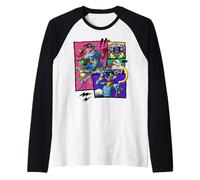 Playstation Sly Cooper Bentley And Murray Action Panels Maglia con Maniche Raglan