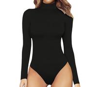 Playsuits - Tuta da donna con reggiseno + leggings, set di body a coste, biancheria intima sportiva, tutina da yoga, tutina aderente, body da jogging, a maniche lunghe, per primavera, collo alto, tuta