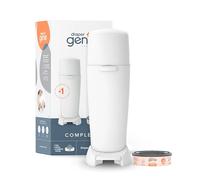 Playtex Diaper Genie - Secchio per pannolini assemblato completo con tecnologia di blocco degli odori e 1 ricarica standard, bianco (1 secchio e 1 ricarica per unità)