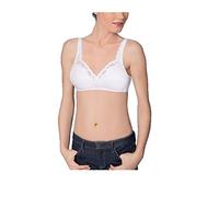 Playtex - Reggiseno senza ferretto in cotone linea Criss Cross Cotton Line, 42B, BIANCO