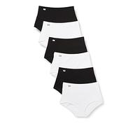Playtex Slip Cotone Elasticizzato Pack Donna x6, Bianco/Nero, 3/M