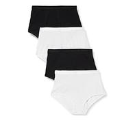 Playtex Slip Maxi in Cotone Bio Confortevole Donna x4, Bianco/Nero, 10/6XL