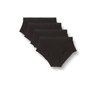 Playtex Slip Midi in Cotone Biologico Confortevole Donna x4, Nero, 4XL