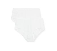 Playtex Slip Midi in Cotone Organico Ultra Confortevole Donna x2, Bianco (White), XXL