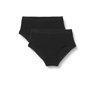 Playtex Slip Midi in Cotone Organico Ultra Confortevole Donna x2, Nero, 11/7XL