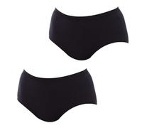 Playtex Slip Midi in Cotone Organico Ultra Confortevole Donna x2, Nero (Black), M