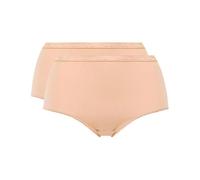 Playtex Slip Midi in Cotone Organico Ultra Confortevole Donna x2, Skin, 10/6XL