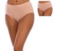 Playtex Slip Midi in Cotone Organico Ultra Confortevole Donna x2, Skin, 9/5XL