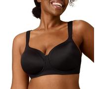 Playtex Wireless Balconette Bra, Plus-Size Bras Available, Full Coverage, Moisture-Wicking, Supportive, 4751 Reggiseno a t-Shirt, Vestito in Nero, 6D Donna