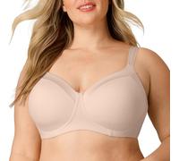 Playtex Wireless Balconette Bra, Plus-Size Bras Available, Full Coverage, Moisture-Wicking, Supportive, 4751 Reggiseno a t-Shirt, Mandorla, 7D Donna