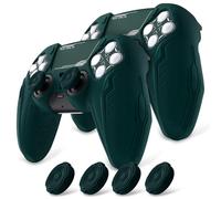 PlayVital 2 Set Cover Custodia Silicone per ps5 Controller,CyberMech-Verde | Silicone Antiscivolo, Copri Levette Analogiche per ps5 Joystick, Adesivo Touchpad, Compatibile con Base di Ricarica