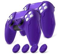 PlayVital 2 Set Cover Custodia Silicone per ps5 Controller,CyberMech-Viola | Silicone Antiscivolo, Copri Levette Analogiche per ps5 Joystick, Adesivo Touchpad, Compatibile con Base di Ricarica