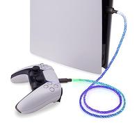 PlayVital 2M Cavo USB Type C Luminoso per ps5 Controller,Cavetto Dati Ricarica Tipo C con LED per Xbox Series X S/Elite Series 2,per Switch Pro Joystick, per PS Portal Remote Player