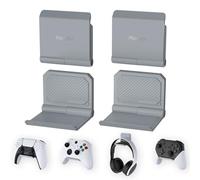 PlayVital 4 Supporto Pieghevole da Parete per ps5/4 Controller,Porta Joystick Cuffie per Xbox Series S X,per Pulse 3D Headset,Stand da Muro per Switch Pro Joypad, FOLD-Grigio